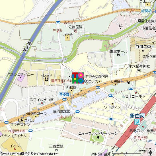 新白河支店付近の地図